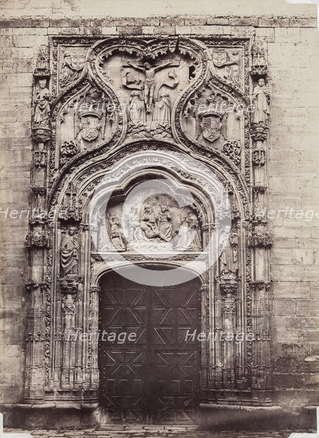 Entrance, Church of Santa Cruz, Segovia, between 1880 and 1890. Creator: Juan Laurent.