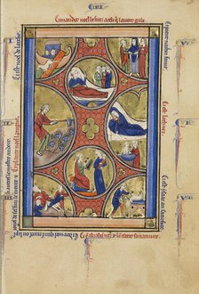 Scenes from the Lives of Noah and Abraham; Wenceslaus Psalter, about 1250-1260. Creator: Unknown.