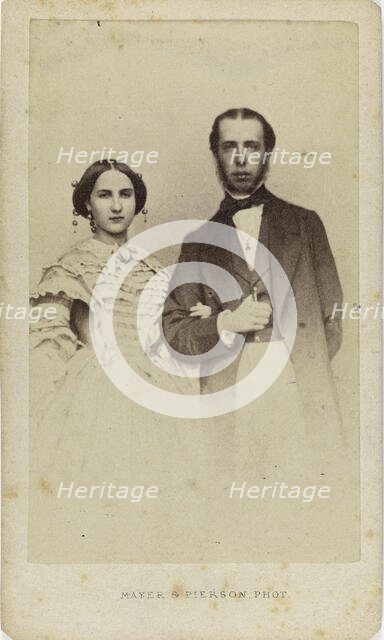 Portrait of Charlotte and Maximilian I of Mexico, 1857. Creator: Photo studio Mayer & Pierson.