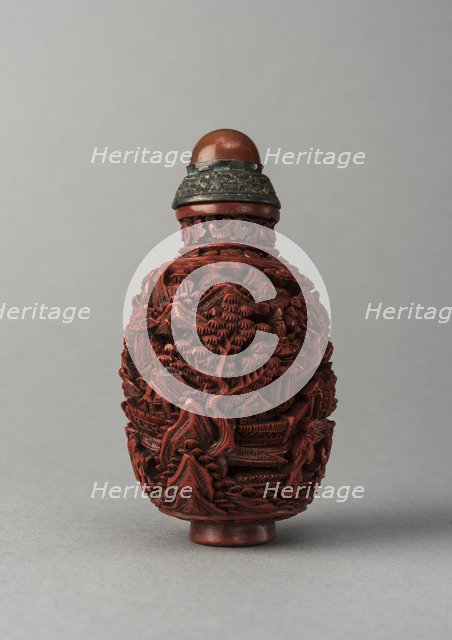 Lacquer snuff bottle, China, Qing dynasty, 1644-1911. Creator: Unknown.