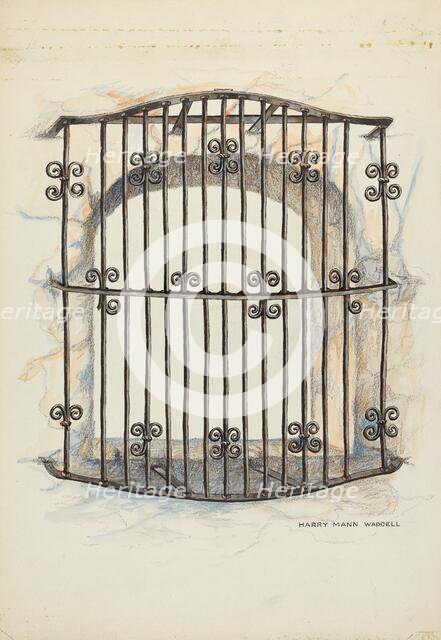 Iron Grille at Window, 1935/1942. Creator: Harry Mann Waddell.