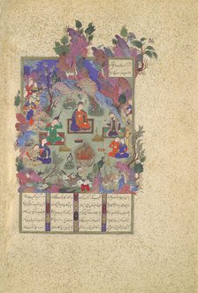 The Feast of Sada, Folio 22v from the Shahnama (Book of Kings) of Shah Tahmasp..., ca. 1525. Creator: Sultan Muhammad.