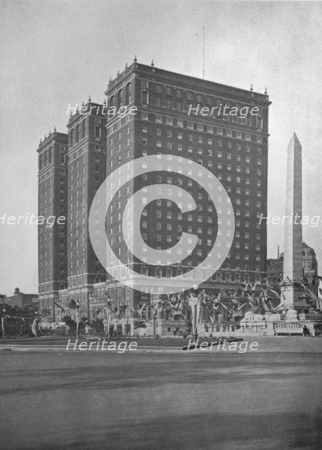 General view from Niagara Square, Hotel Statler, Buffalo, New York, 1923.  Artist: Unknown.