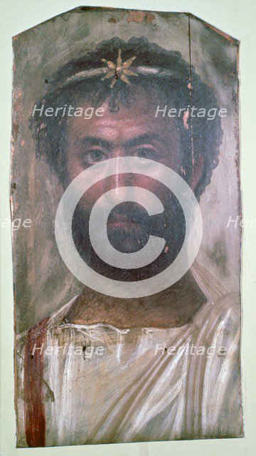 Egyptian wax portrait of a man, 2nd century. Artist: Unknown