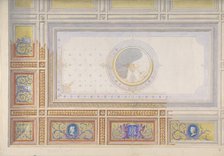 Ceiling Design for Bedroom of Duchesse de Newcastle, Hôtel of Madame Hope, ca. 1867. Creators: Jules-Edmond-Charles Lachaise, Eugène-Pierre Gourdet.