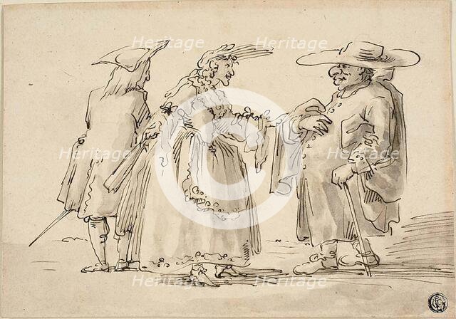 Caricatures of Two Men and a Woman, n.d. Creators: Marco Ricci, Bernardo Bellotto, Pier Leone Ghezzi.