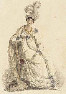 Fashion Plate (Evening Dress), 1817. Creator: Rudolph Ackermann.