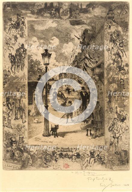 La Fête nationale au Boulevard Clichy (National Holiday on the Boulevard de Clichy), 1878. Creator: Felix Hilaire Buhot.