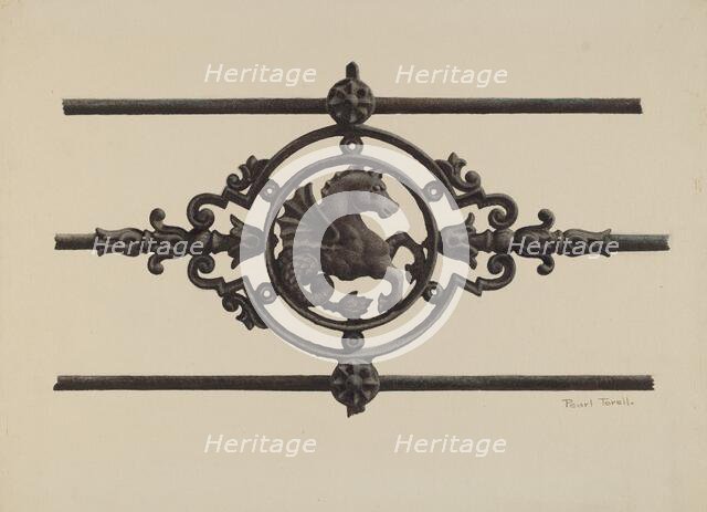 Fence - Sea Horse Design, c. 1939. Creator: Pearl Torell.