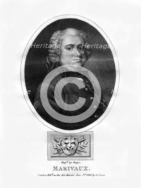 Pierre Carlet de Chamblain de Marivaux, French novelist and dramatist, (1815).Artist: Page