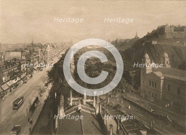 'Edinburgh, Looking Towards Calton Hill, from the West End of Princes Street', 1902. Artist: Unknown.
