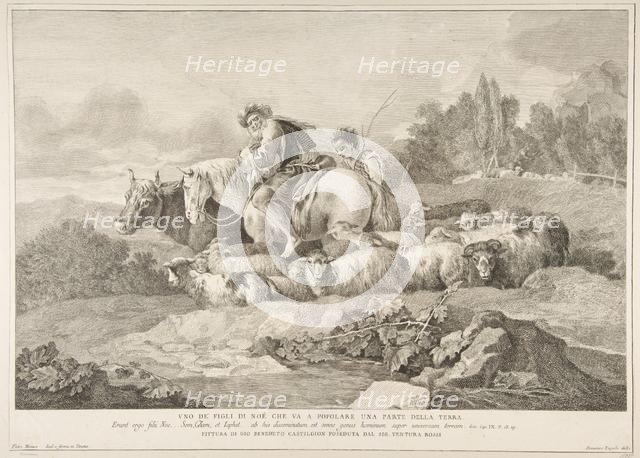 One of the Sons of Noah who Goes to Populate a Part of the Earth (Uno de figli di Noè c..., 1743-63. Creator: Pietro Monaco.