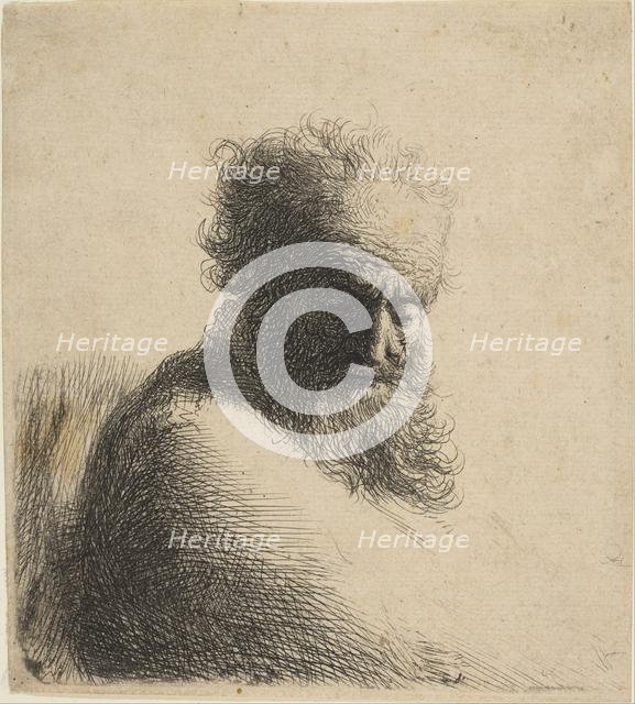 Bust of an Old Bearded Man Looking Down, Three-Quarters Right, 1631. Creator: Rembrandt Harmensz van Rijn.
