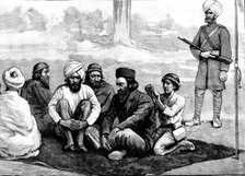 The Chitral Expedition: Sher Afzul Khan and Prisoners taken by the Khan of Dir..., 1895. Creator: P Naumann.