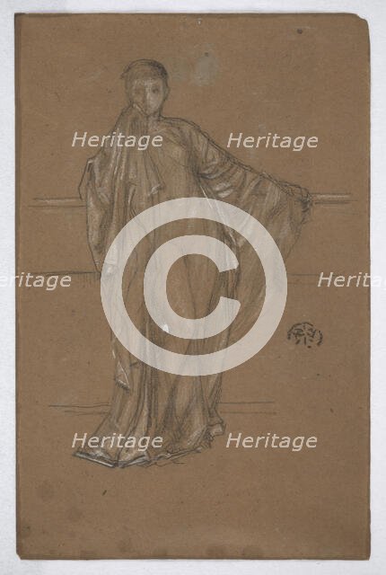 Draped Figure at a Railing, 1868-1870. Creator: James Abbott McNeill Whistler.