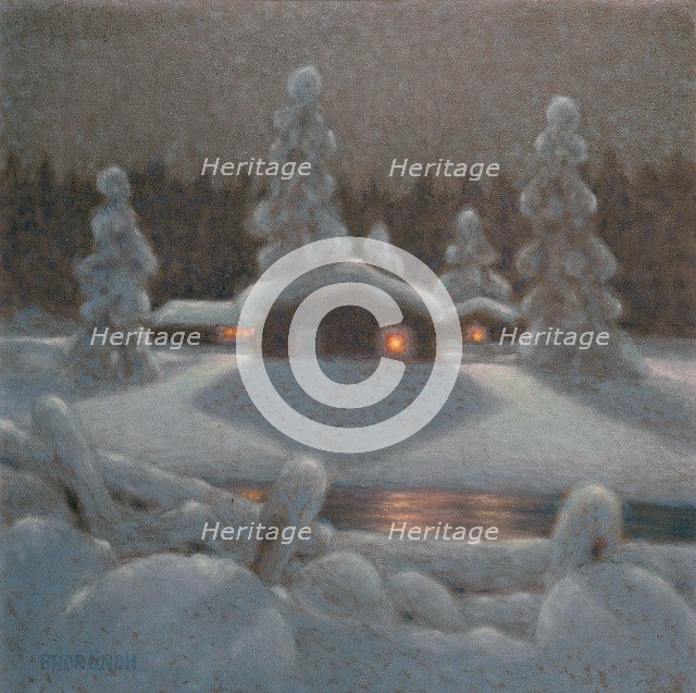 Winter Night. Artist: Lindh, Bror (1877-1941)