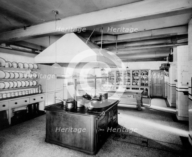 Tiled kitchen at 1 Inverness Terrace, Bayswater, Westminster, London. Artist: Unknown