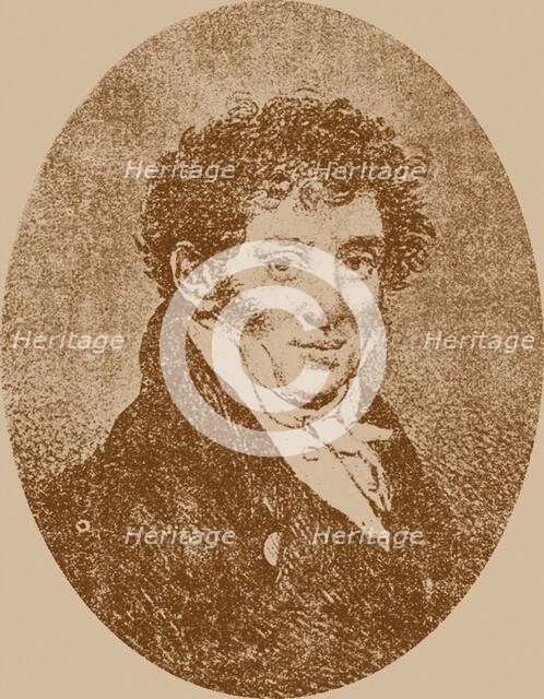 Portrait of the composer and guitarist Andrei Osipovich Sychra (1773-1850), 1817. Creator: Sokolov, Pyotr Fyodorovich (1791-1848).