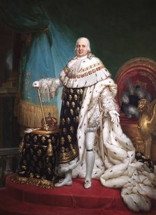 Portrait of King Louis XVIII of France, 1824. Artist: Francois Pascal Simon Gerard.