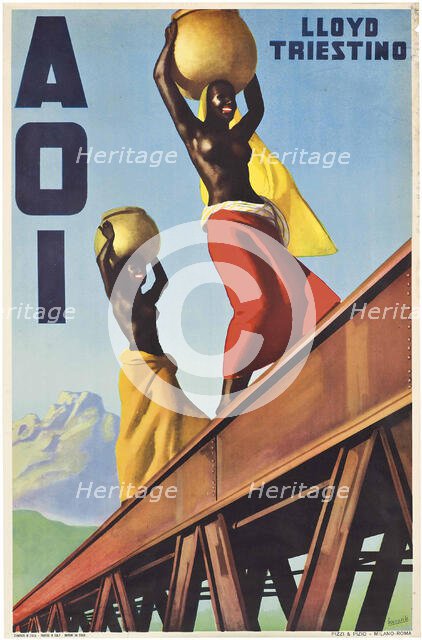 Lloyd Triestino: AOI (Africa Orientale Italiana), 1936. Creator: Boccasile, Gino (1901-1952).