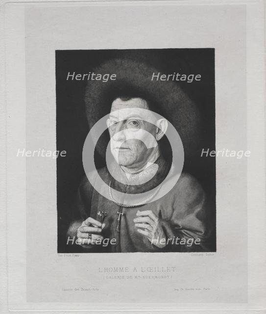 Man with a Pink, 1869. Creator: Claude-Ferdinand Gaillard (French, 1834-1887).