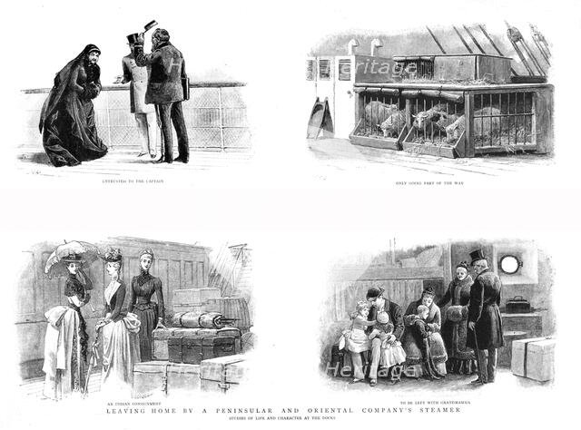 ''Leaving Home by a Peninsular and Oriental Company's Steamer; Studies of Life at the Docks', 1890. Creator: Unknown.