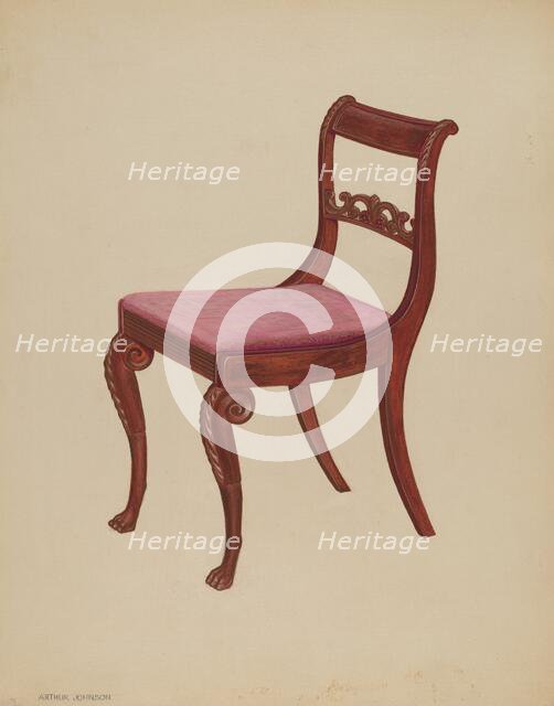 Side Chair, 1937. Creator: Arthur Johnson.