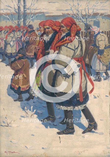 Moravian Slovaks in Winter, around 1920. Creator: Anton Frolka.