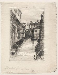 Canal in Venice, 1880. Creator: Otto H. Bacher (American, 1856-1909).