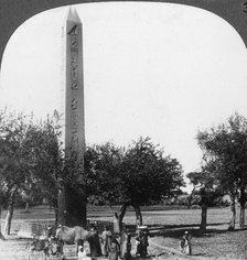 The obelisk of Heliopolis, Egypt, 1905. Creator: Underwood & Underwood.
