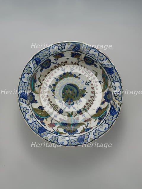 Dish with Floral Design, Turkey, ca. 1545-60. Creator: Unknown.