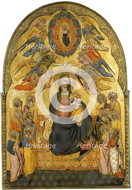 The Virgin of Humility with the Holy Father, the Holy Spirit and the twelve Apostles. Artist: Cenni di Francesco di ser Cenni (active ca 1369-1415)
