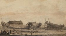 The Shipyard of the Amsterdam Admiralty, 1655-1660. Creator: Ludolf Bakhuizen.