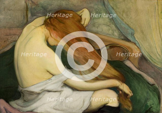 Woman Combing Her Hair, 1897. Creator: Wladyslaw Slewinski.