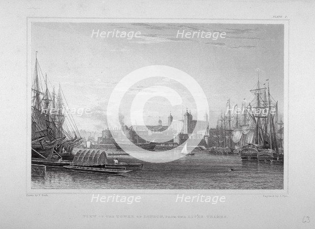Tower of London, c1820. Artist: J Pye