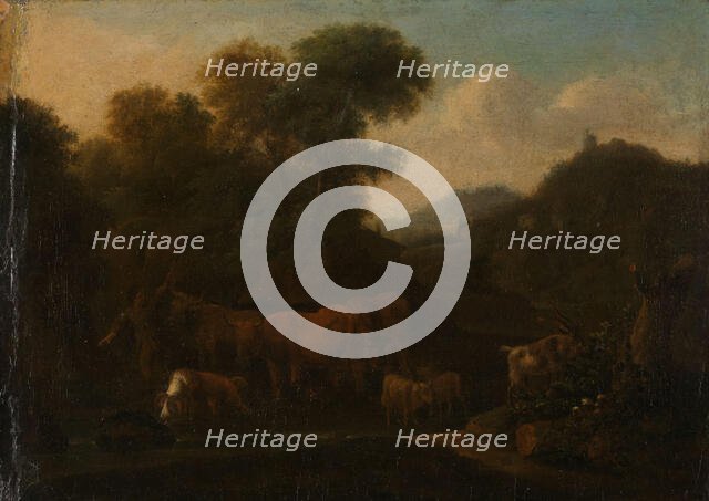 Mountain Landscape with Shepherd, probably between 1710 and 1760. Creator: Jan van Gool.