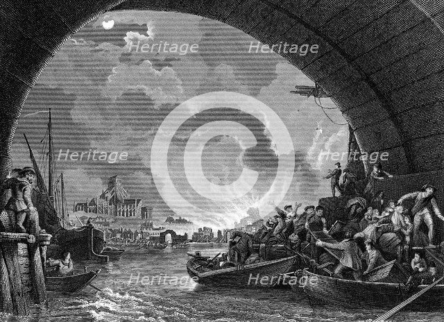 Great Fire of London, 1666 (19th century). Artist: Unknown