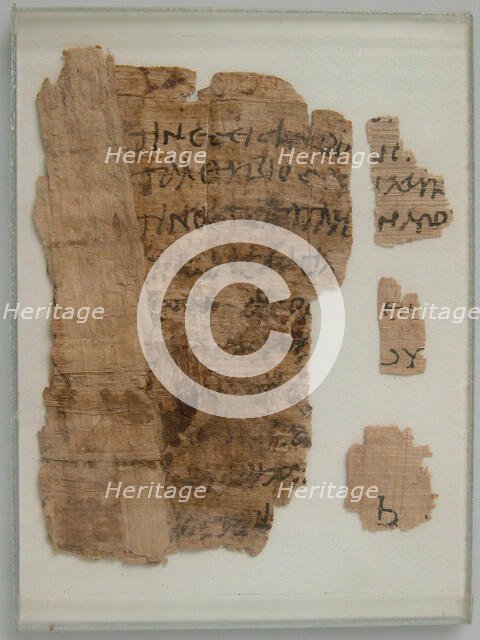 Papyrus Fragments, Coptic, 4th-7th century. Creator: Unknown.