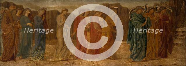 Cupid and Psyche - Palace Green Murals - The King and other Mourners abandon Psyche...,1881. Creator: Sir Edward Coley Burne-Jones.