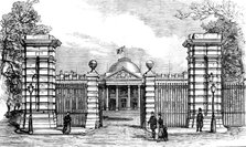 The Royal Palace of Laeken, Brussels, destroyed by fire: entrance to the Palace, 1890. Creator: Unknown.