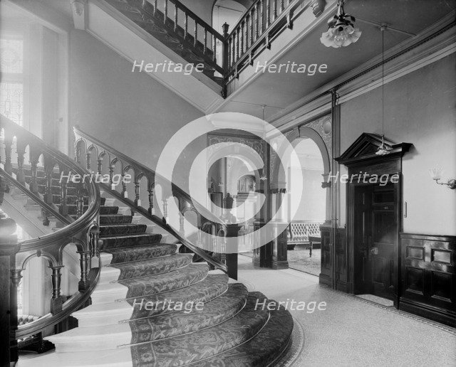 The entrance hall and main staircase of the Hotel Cecil, The Strand, London, 1903. Artist: Bedford Lemere and Company