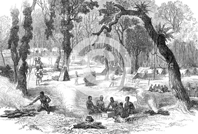 The Ashantee War: Moinsie, the base of the Adansi Hills, from a sketch by our special artist, 1874. Creator: Unknown.