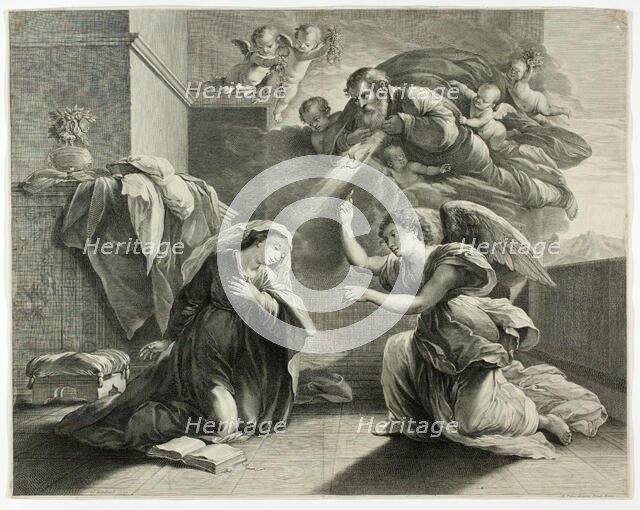 The Annunciation, 1660/71. Creator: Gerard Edelinck.