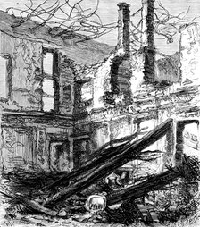 The Royal Palace of Laeken, Brussels, destroyed by fire: the Dining-Room, 1890. Creator: P Naumann.