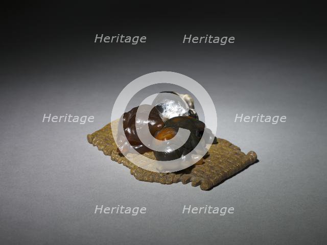 Puppies on a Mat, late 1800s-early 1900s. Creator: Peter Carl Fabergé (Russian, 1846-1920), firm of.