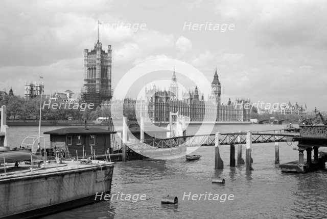View across the River Thames towards Westminster, London, c1945-c1965. Artist: SW Rawlings