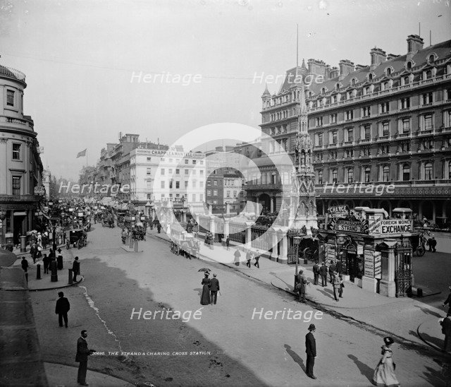 Charing Cross Station and Hotel, Westminster, after 1881. Artist: Unknown