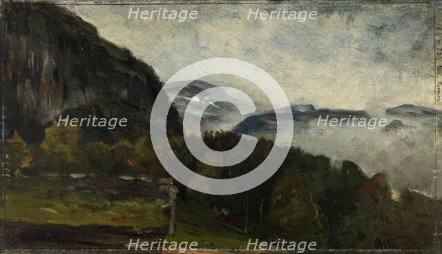 Landscape at Oylo in Mist, 1879. Creator: Gerhard Munthe.