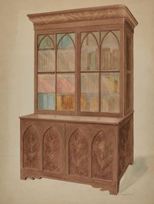 Bookcase - Gothic Type, c. 1937. Creator: Eileen Knox.
