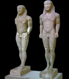 Greek statues of Kleobis and Biton, 6th century BC. Artist: Unknown